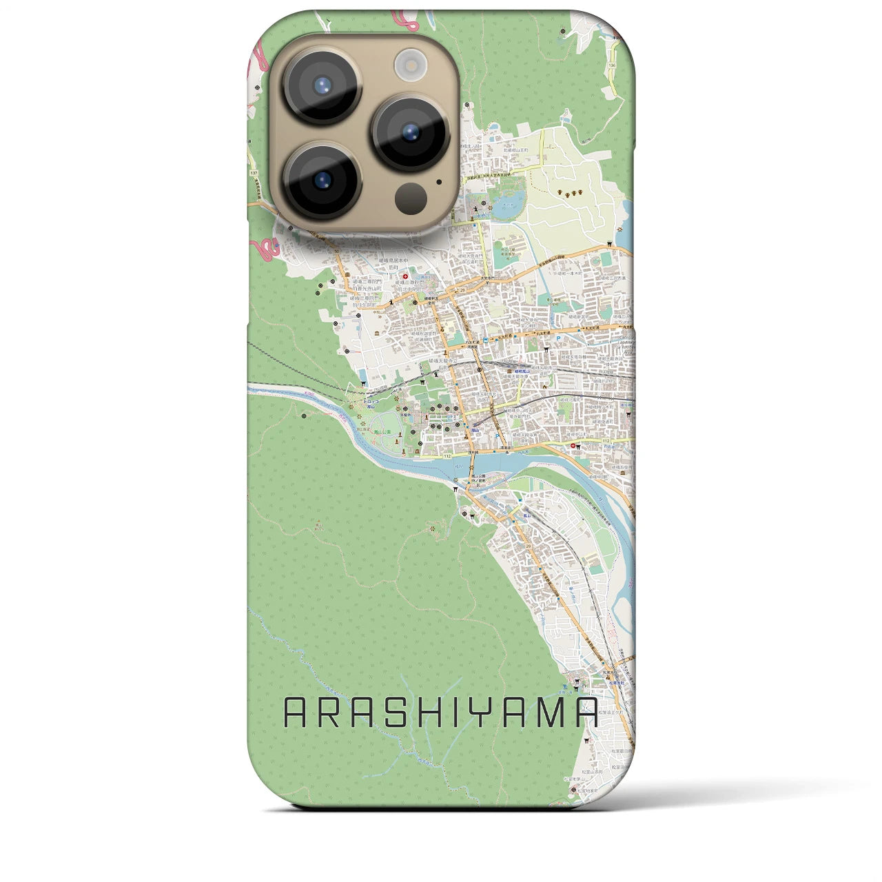 【嵐山(京都府)】地図柄iPhoneケース(バックカバータイプ)