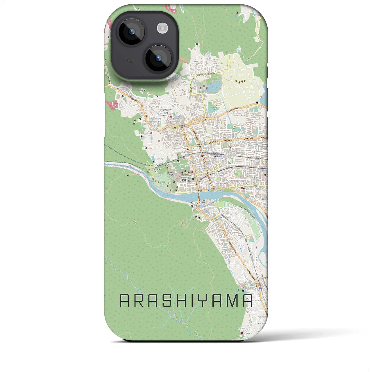 【嵐山(京都府)】地図柄iPhoneケース(バックカバータイプ)