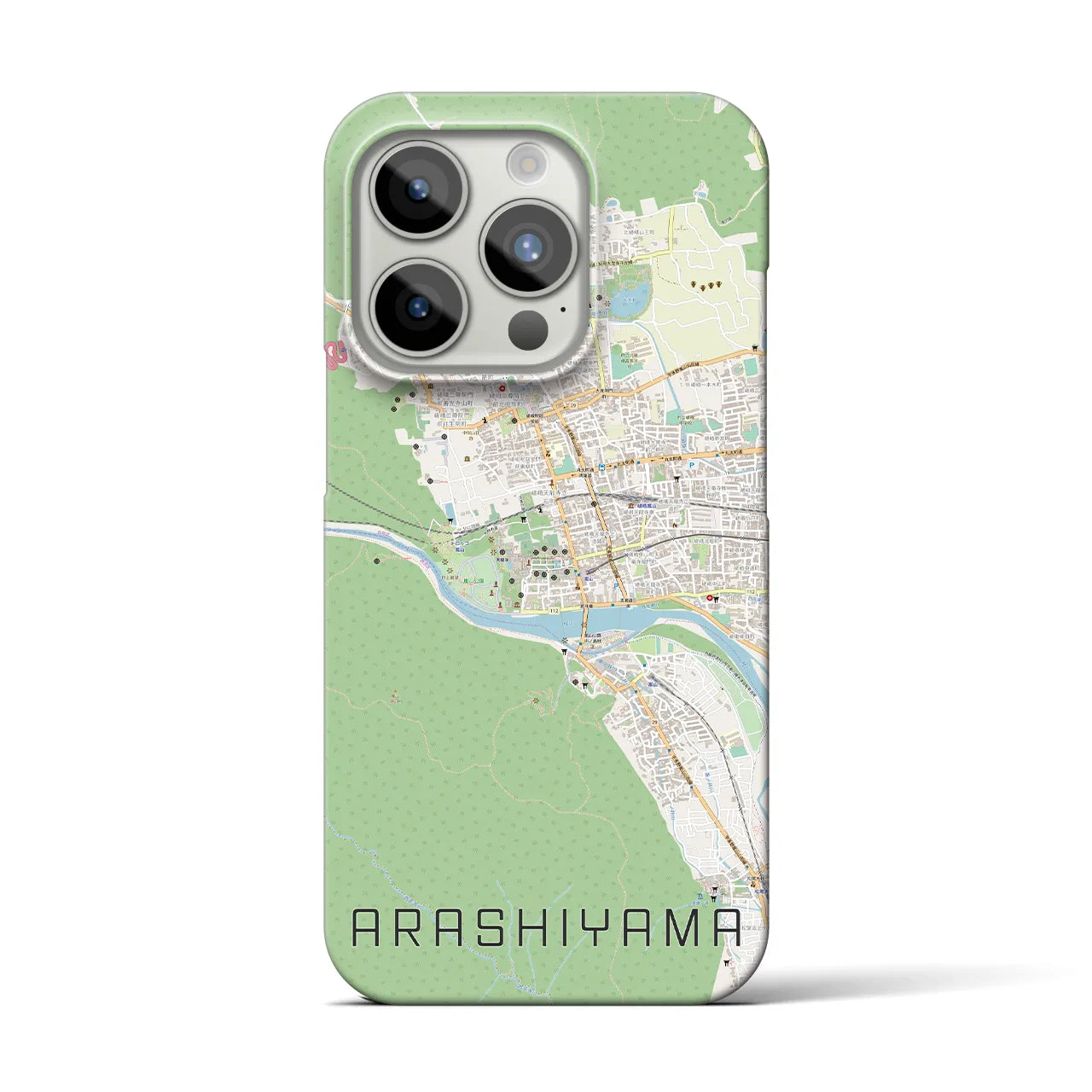 【嵐山(京都府)】地図柄iPhoneケース(バックカバータイプ)