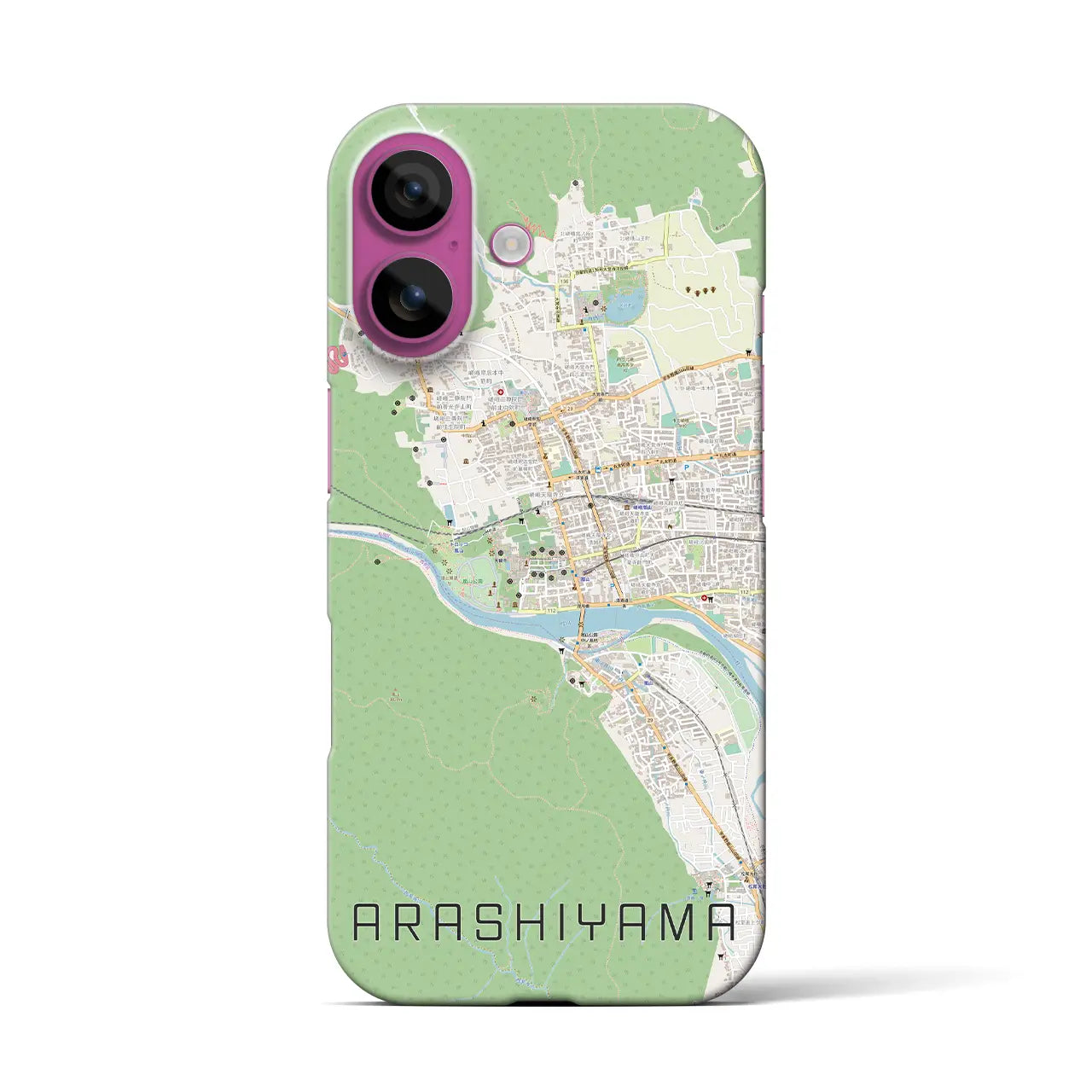 【嵐山(京都府)】地図柄iPhoneケース(バックカバータイプ)