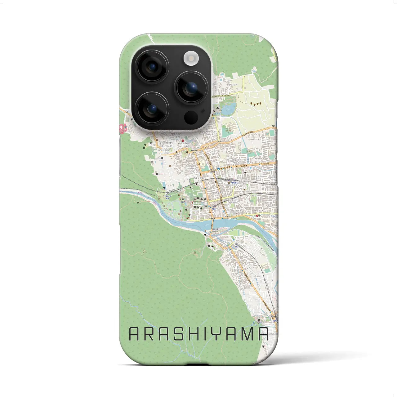 【嵐山(京都府)】地図柄iPhoneケース(バックカバータイプ)