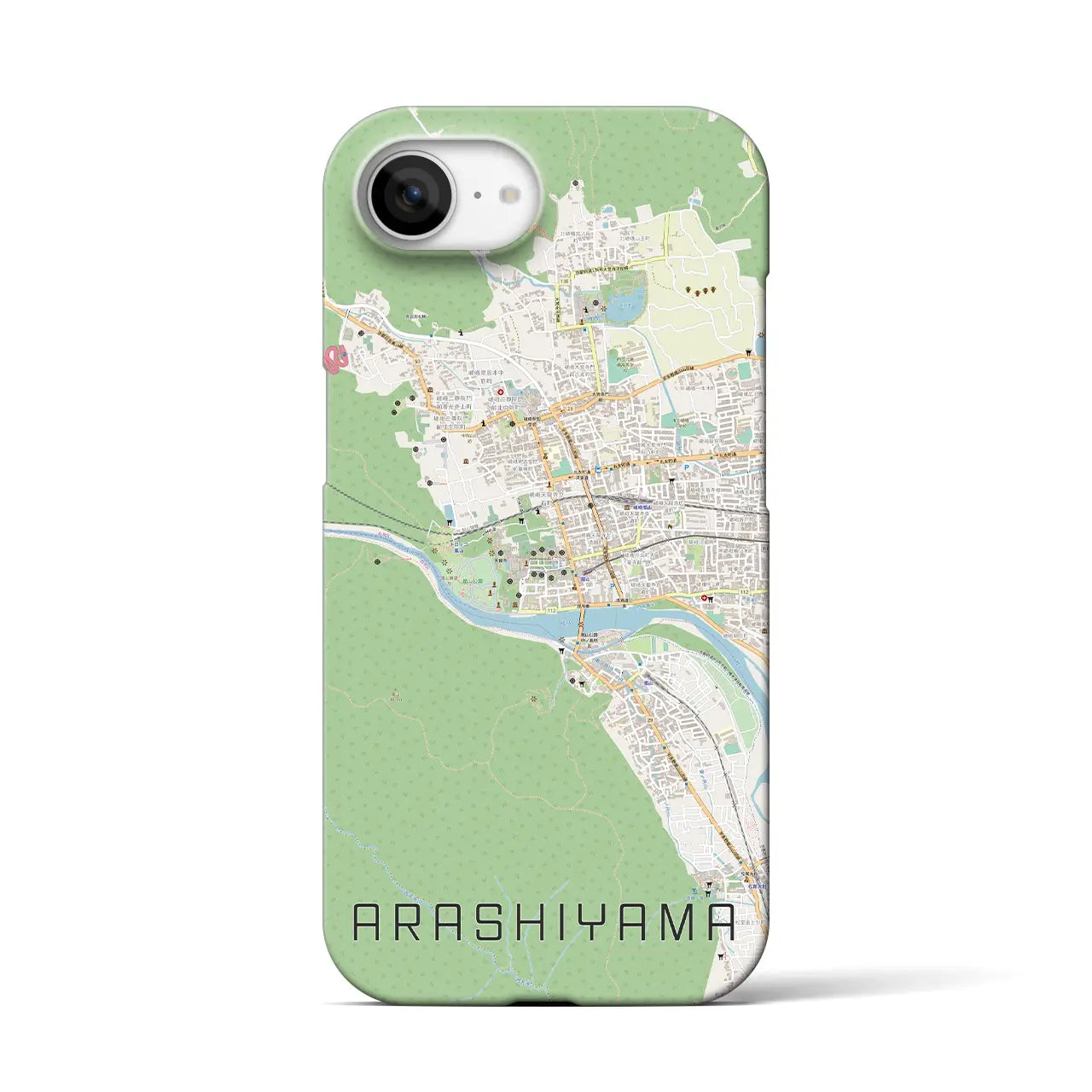 【嵐山(京都府)】地図柄iPhoneケース(バックカバータイプ)