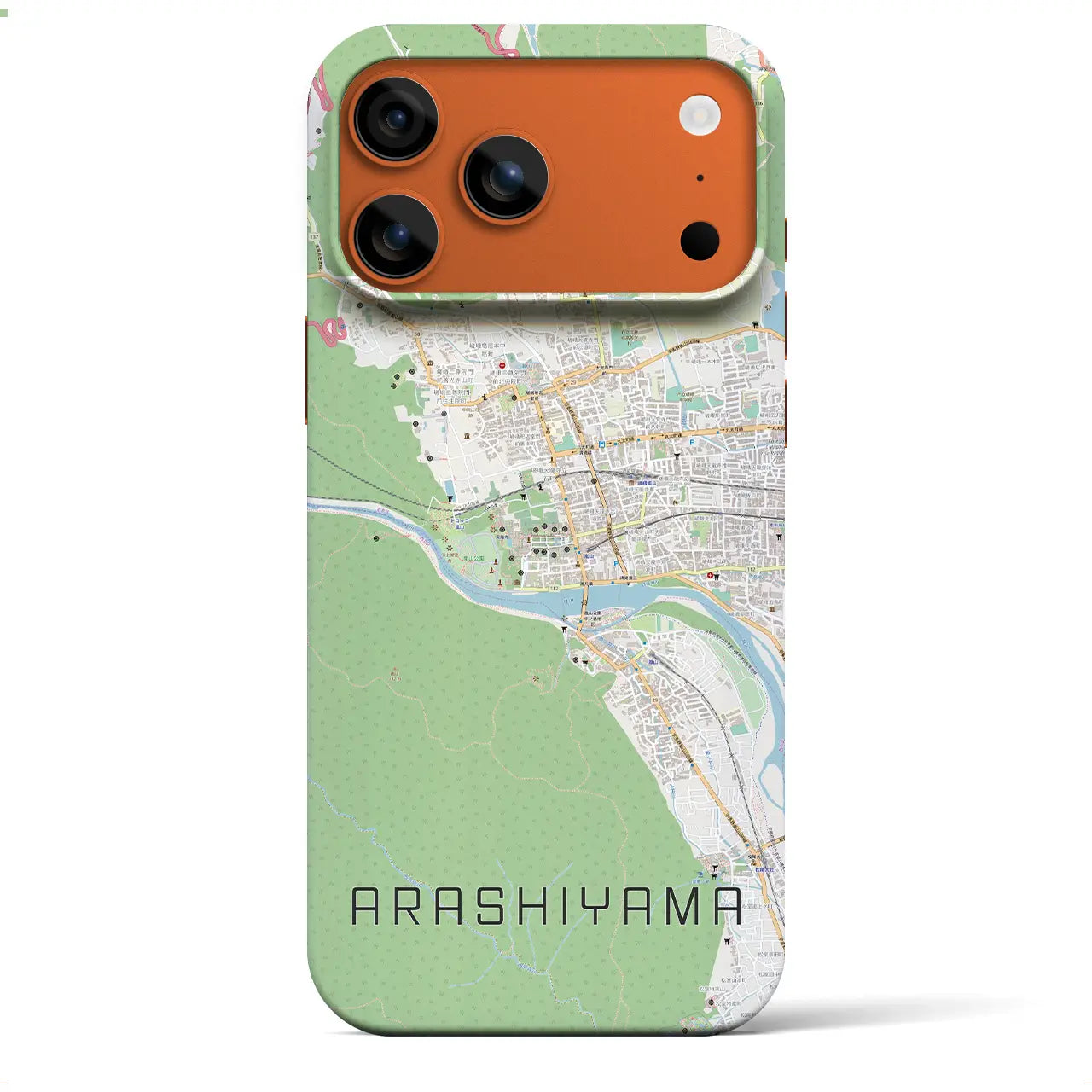 【嵐山(京都府)】地図柄iPhoneケース(バックカバータイプ)