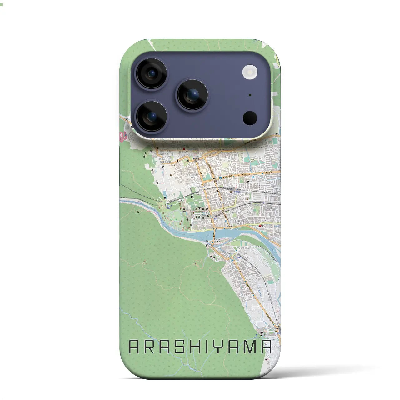 【嵐山(京都府)】地図柄iPhoneケース(バックカバータイプ)