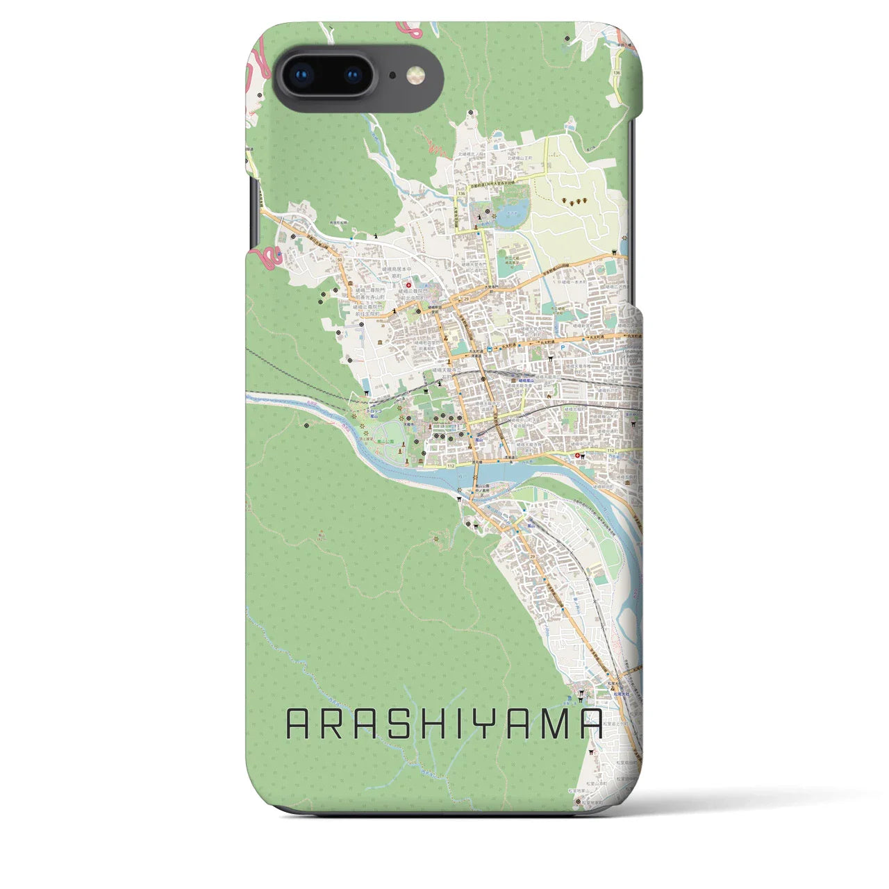 【嵐山(京都府)】地図柄iPhoneケース(バックカバータイプ)