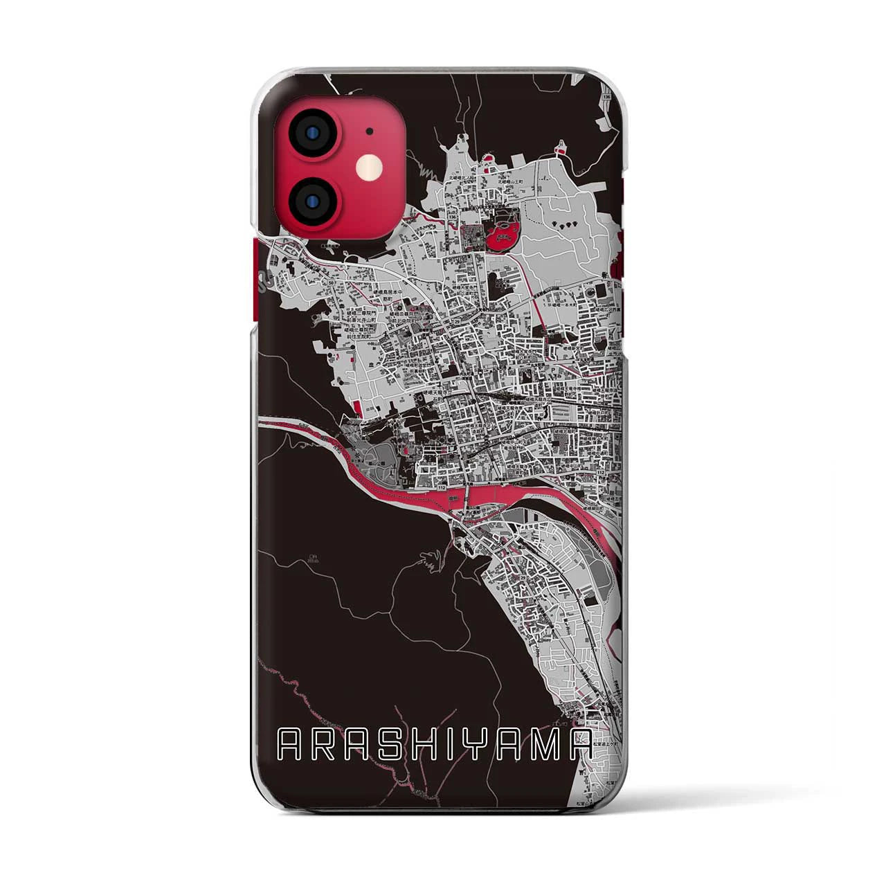 【嵐山(京都府)】地図柄iPhoneケース(クリアタイプ)