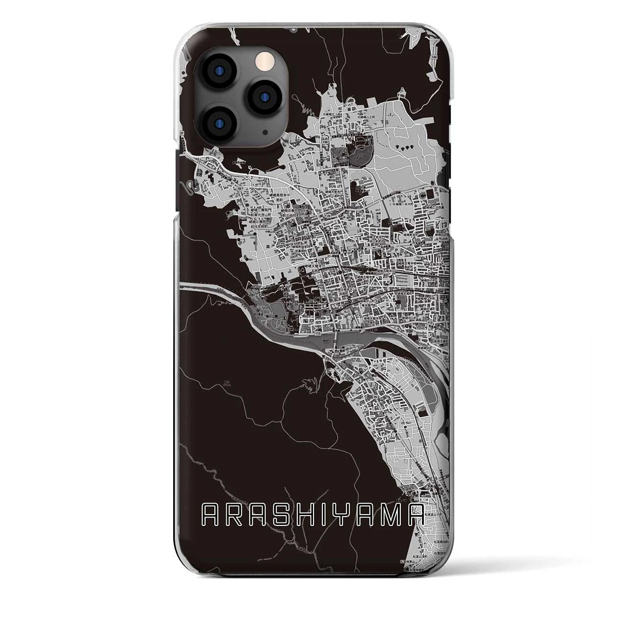 【嵐山(京都府)】地図柄iPhoneケース(クリアタイプ)