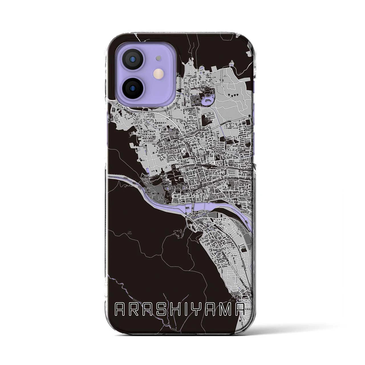 【嵐山(京都府)】地図柄iPhoneケース(クリアタイプ)