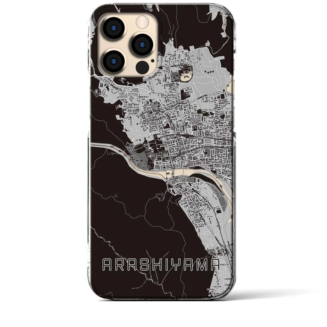 【嵐山(京都府)】地図柄iPhoneケース(クリアタイプ)