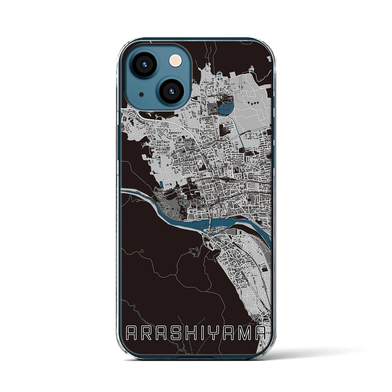 【嵐山(京都府)】地図柄iPhoneケース(クリアタイプ)