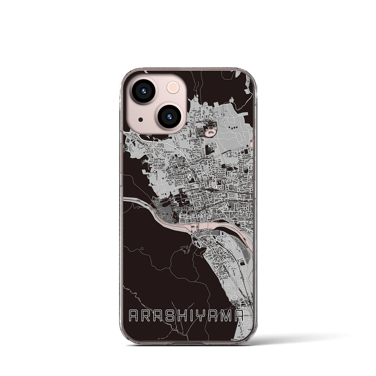 【嵐山(京都府)】地図柄iPhoneケース(クリアタイプ)