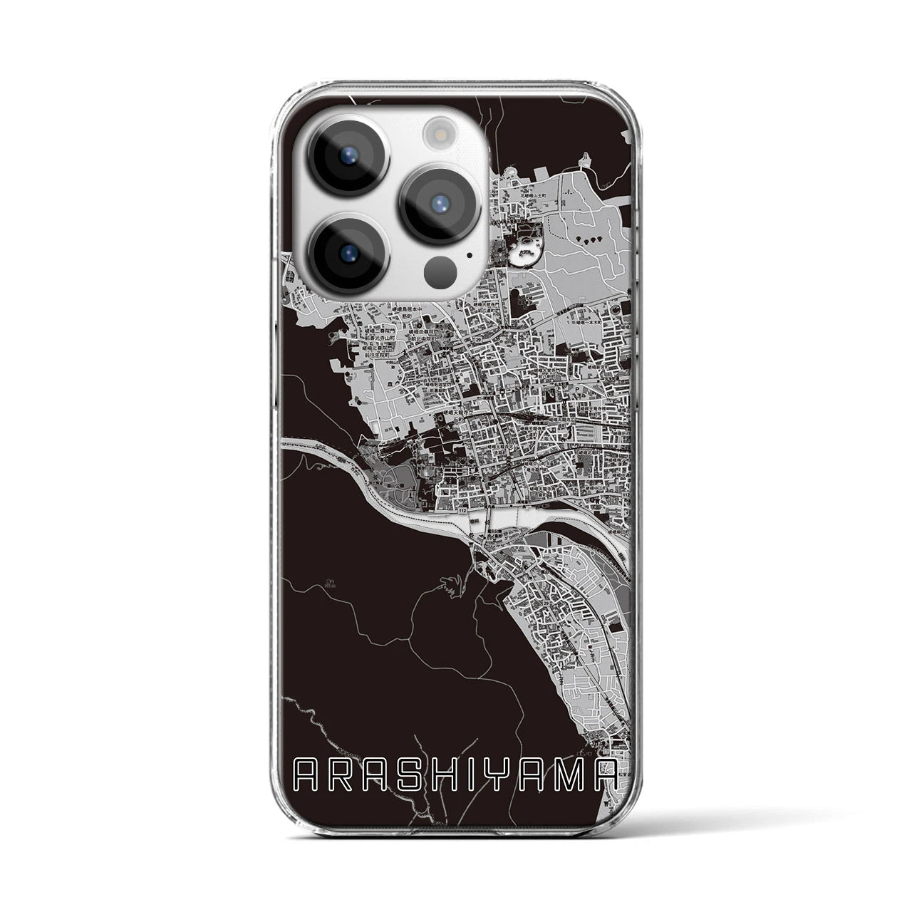 【嵐山(京都府)】地図柄iPhoneケース(クリアタイプ)