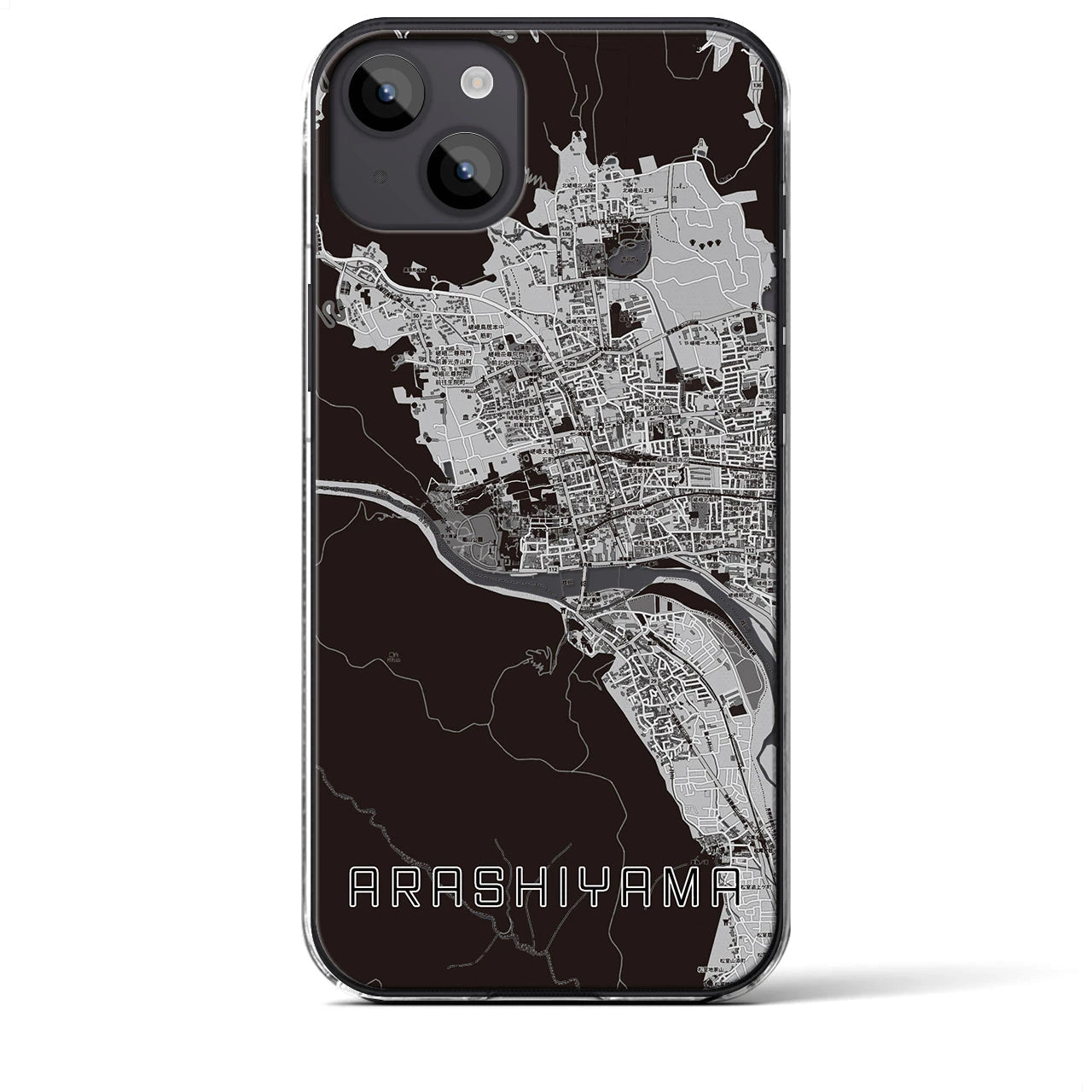 【嵐山(京都府)】地図柄iPhoneケース(クリアタイプ)