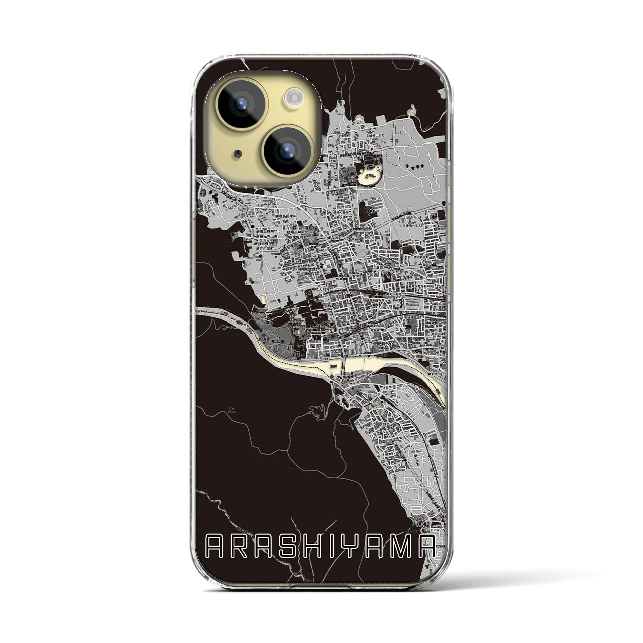 【嵐山(京都府)】地図柄iPhoneケース(クリアタイプ)