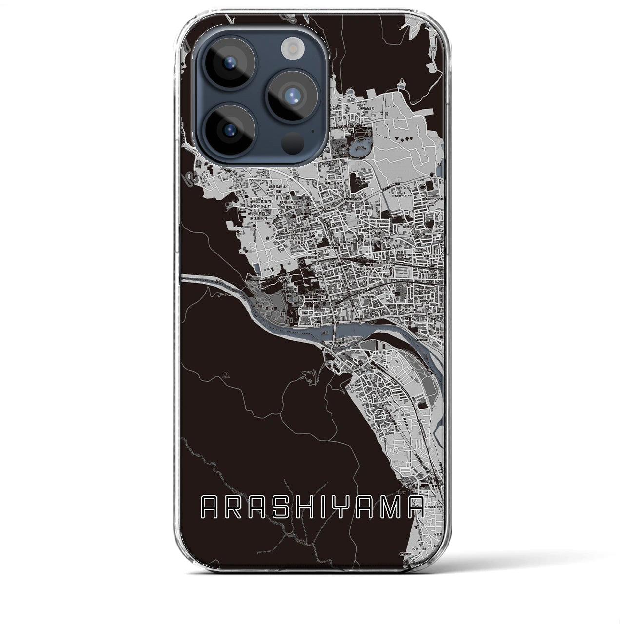 【嵐山(京都府)】地図柄iPhoneケース(クリアタイプ)