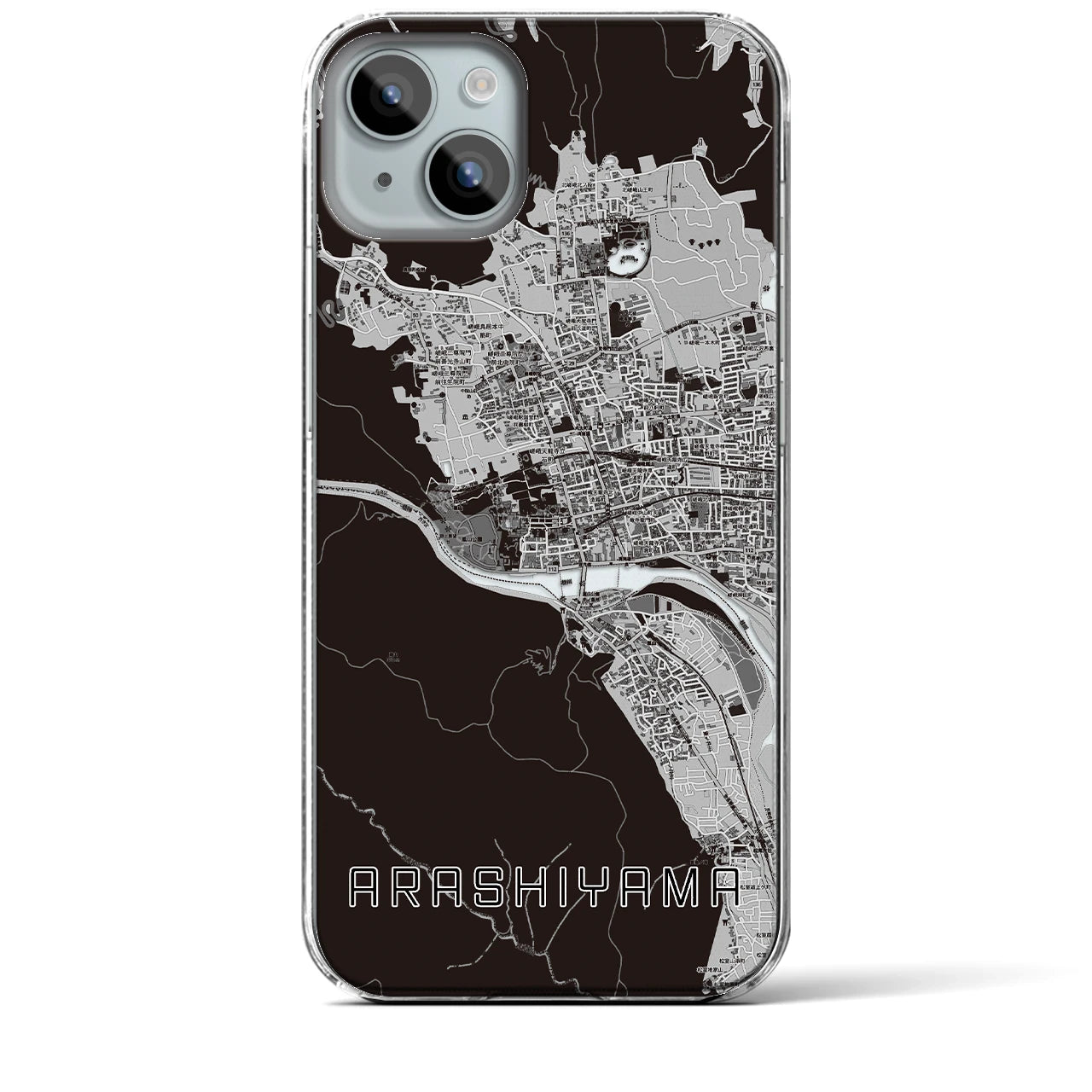 【嵐山(京都府)】地図柄iPhoneケース(クリアタイプ)