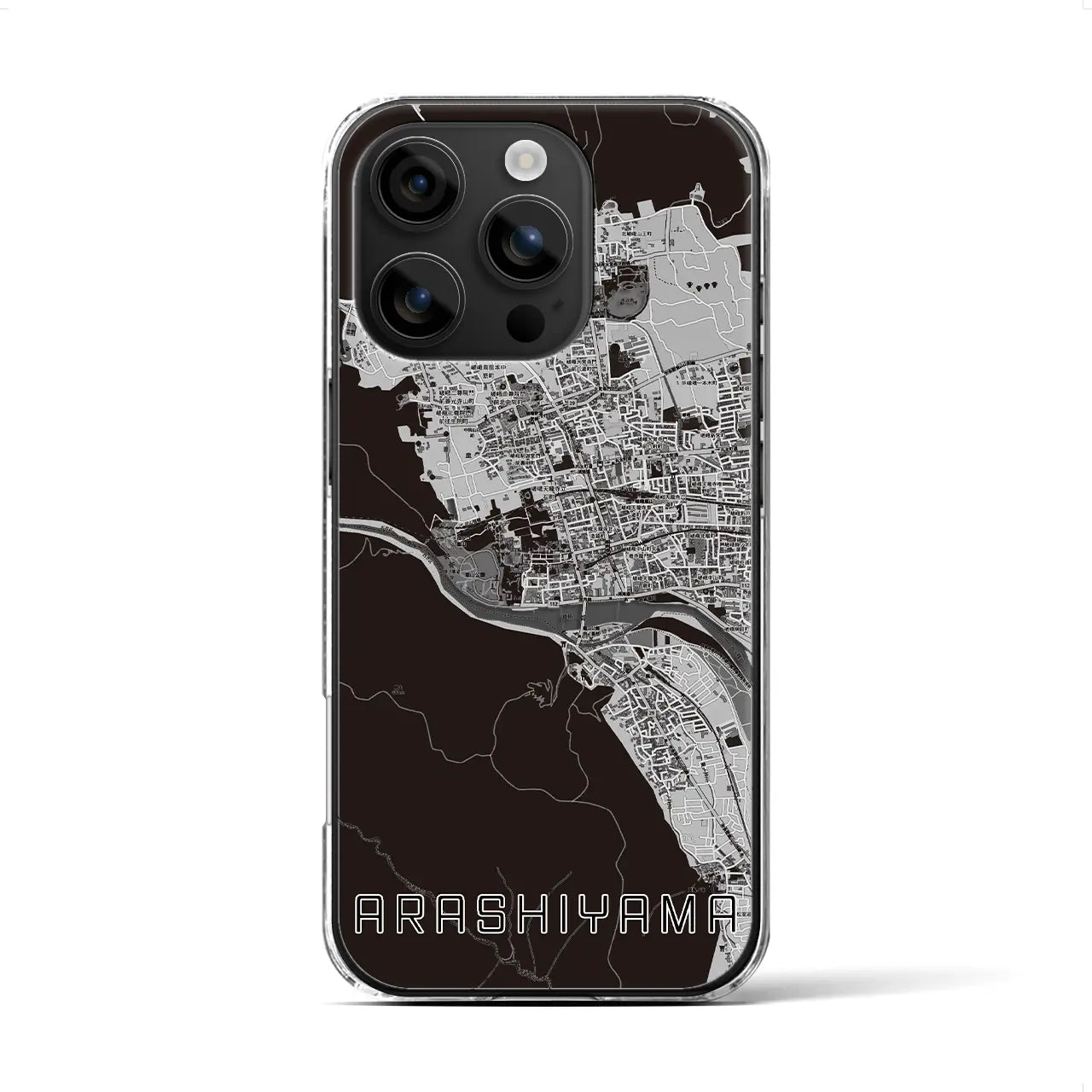 【嵐山(京都府)】地図柄iPhoneケース(クリアタイプ)