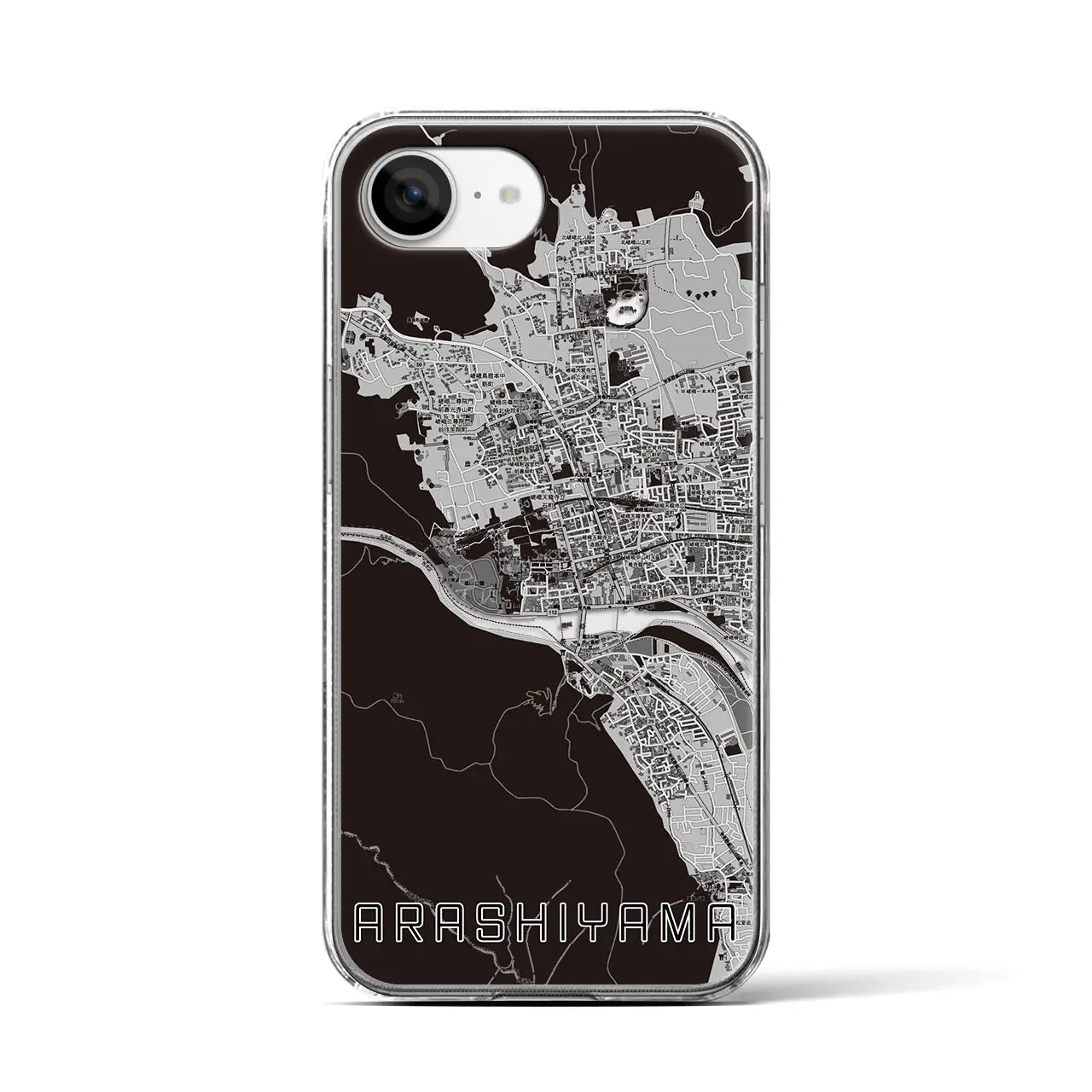 【嵐山(京都府)】地図柄iPhoneケース(クリアタイプ)