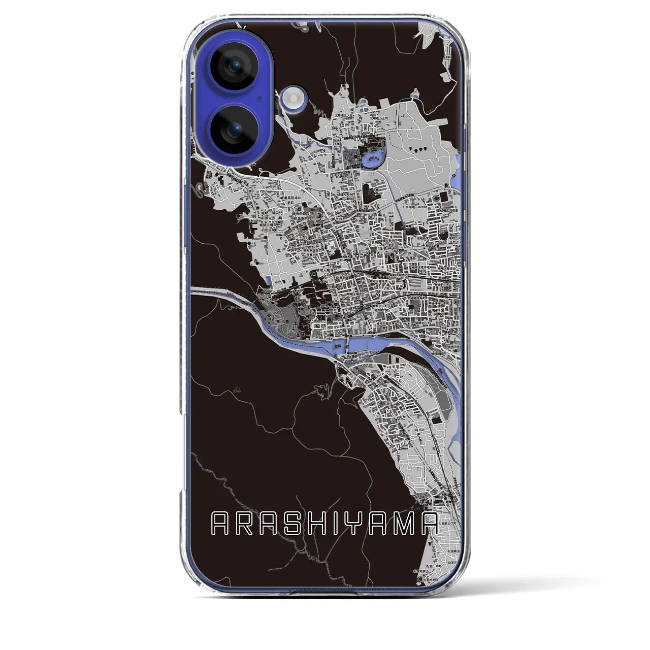 【嵐山(京都府)】地図柄iPhoneケース(クリアタイプ)