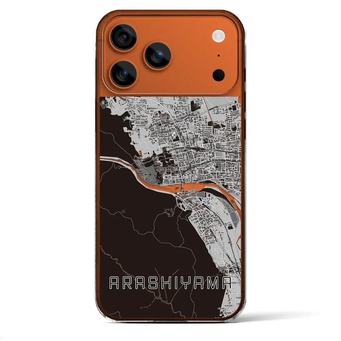 【嵐山(京都府)】地図柄iPhoneケース(クリアタイプ)