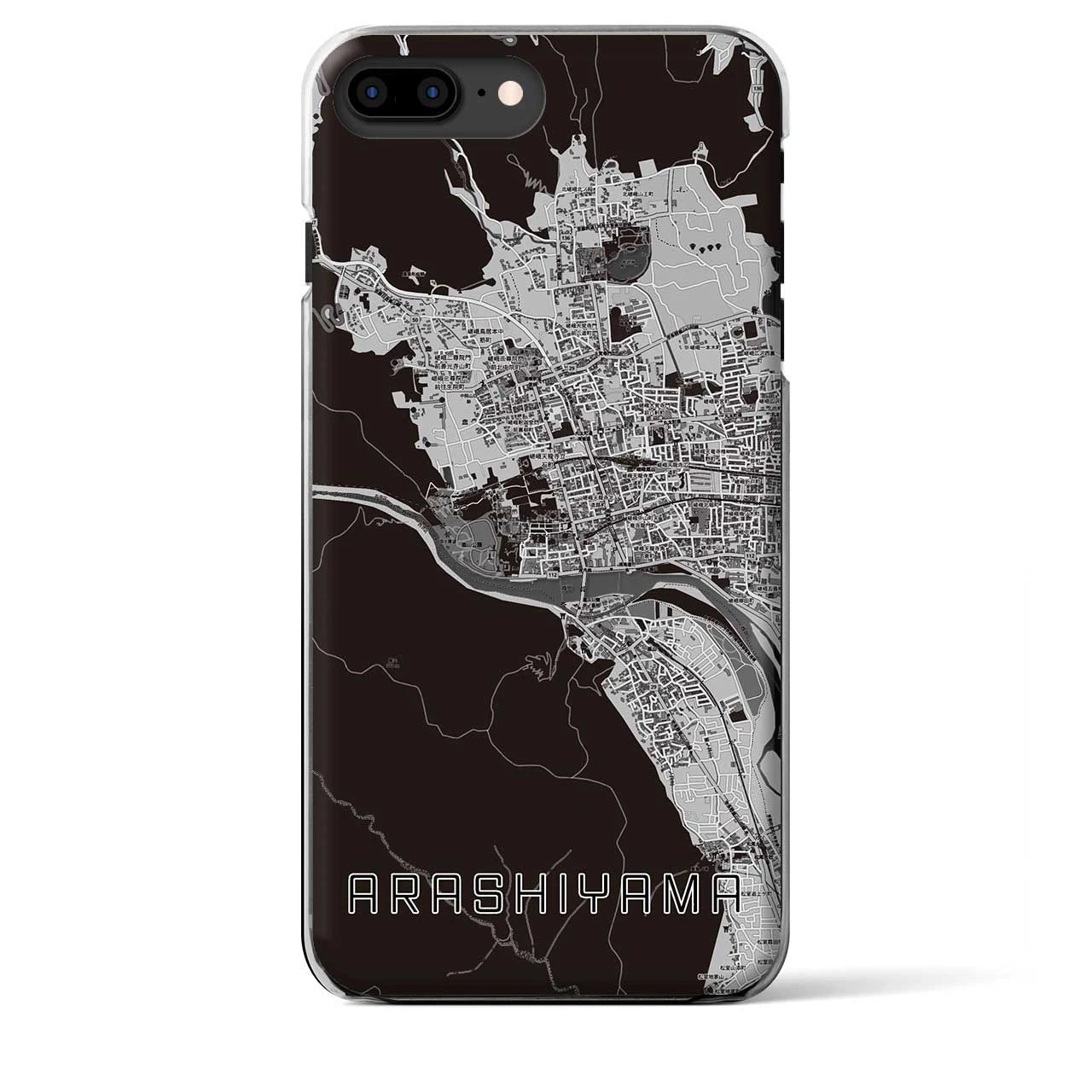 【嵐山(京都府)】地図柄iPhoneケース(クリアタイプ)