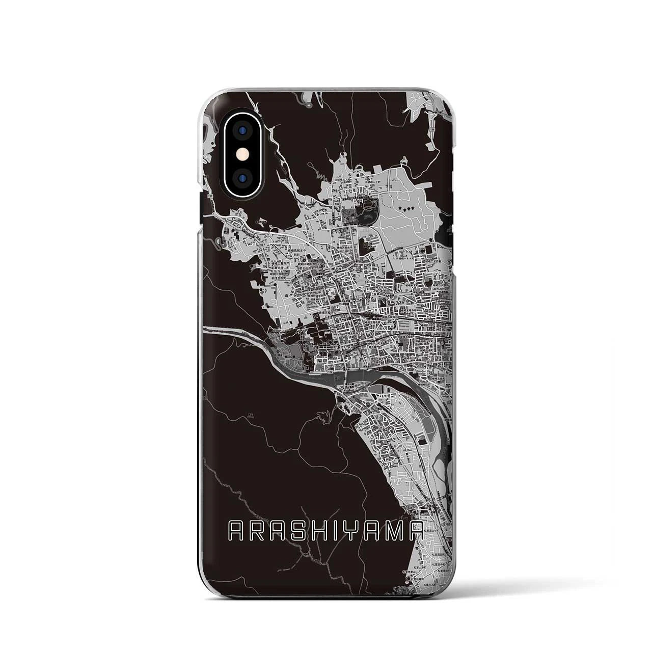 【嵐山(京都府)】地図柄iPhoneケース(クリアタイプ)