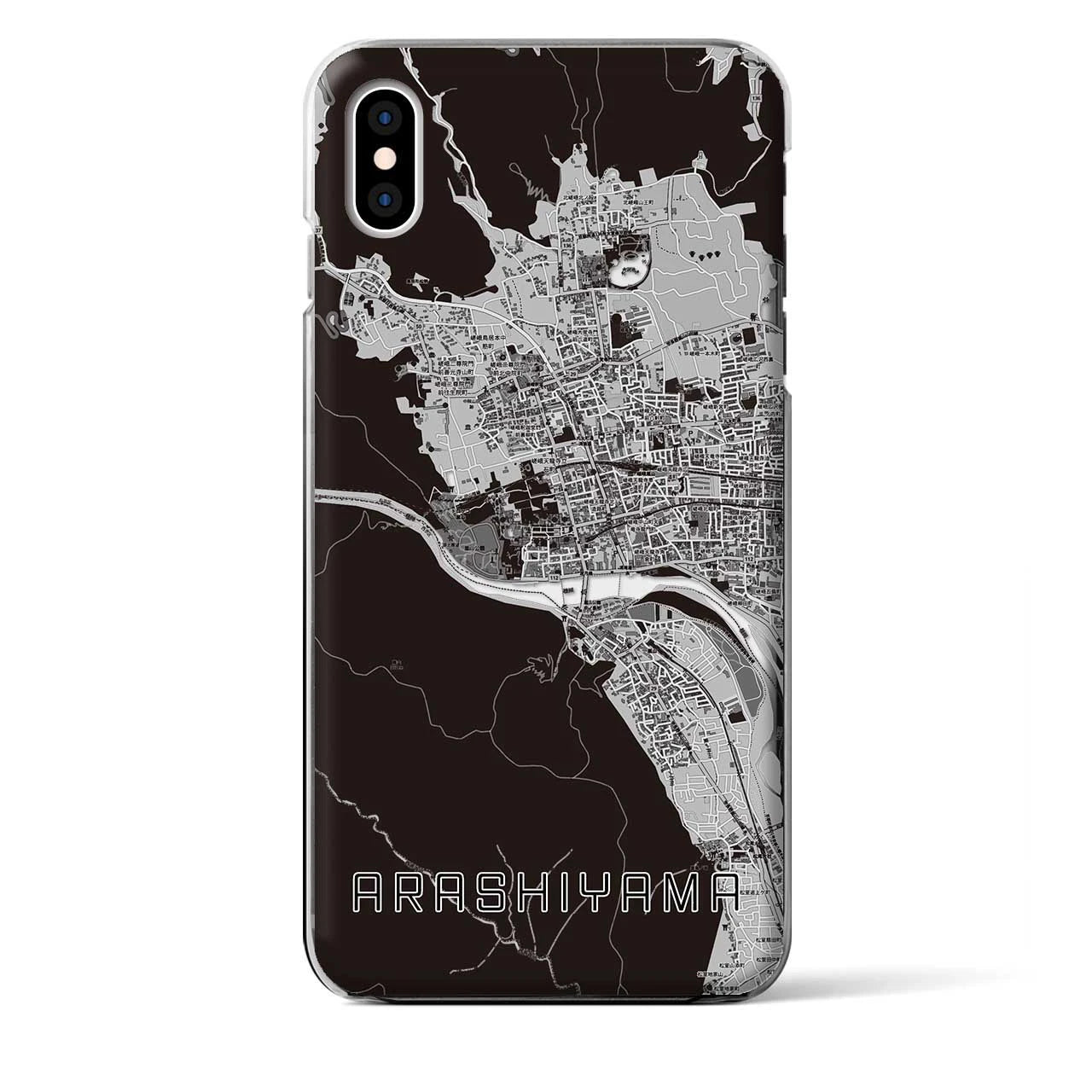 【嵐山(京都府)】地図柄iPhoneケース(クリアタイプ)