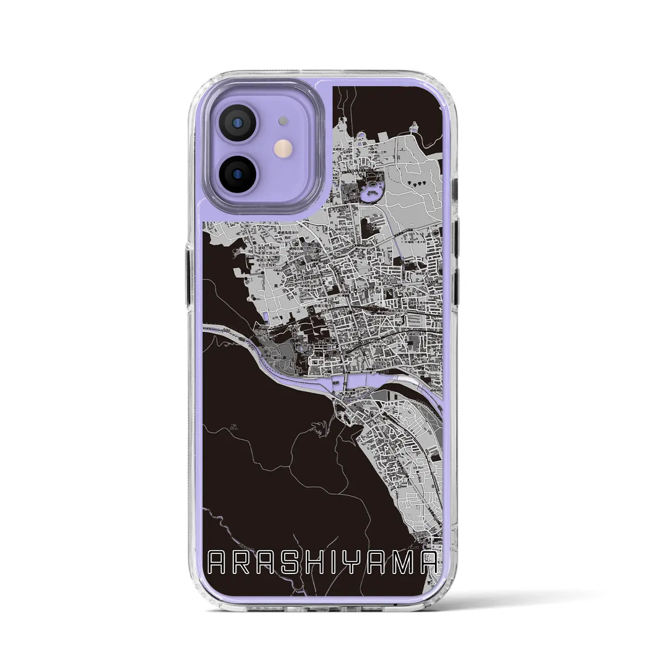 【嵐山(京都府)】地図柄iPhoneケース(MagSafeタイプ)