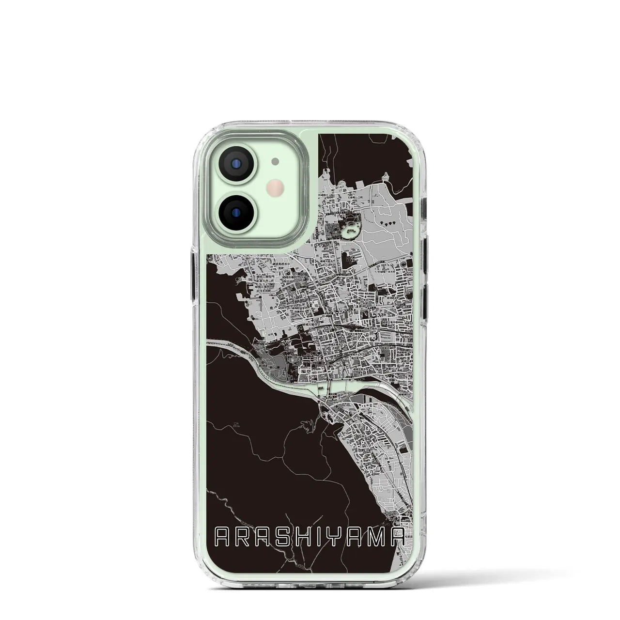 【嵐山(京都府)】地図柄iPhoneケース(MagSafeタイプ)