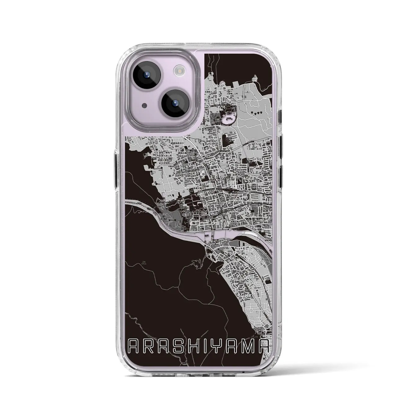 【嵐山(京都府)】地図柄iPhoneケース(MagSafeタイプ)