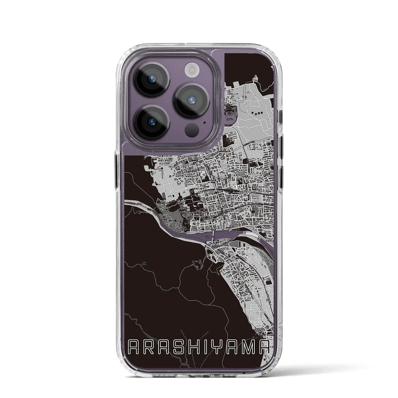 【嵐山(京都府)】地図柄iPhoneケース(MagSafeタイプ)