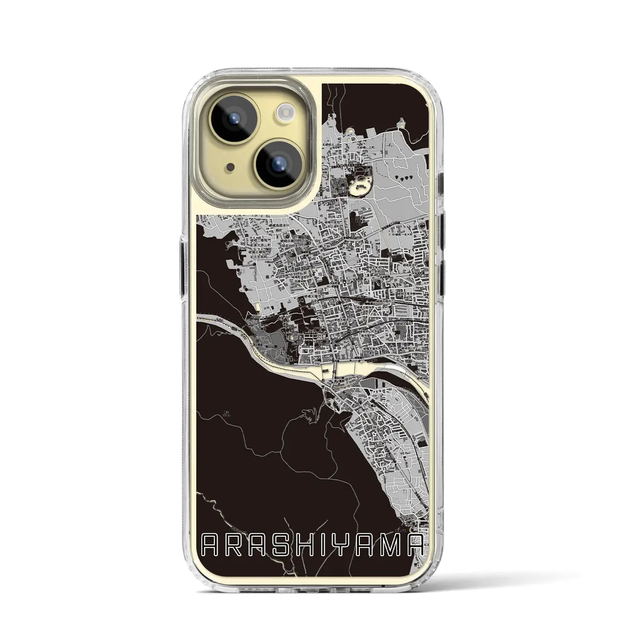 【嵐山(京都府)】地図柄iPhoneケース(MagSafeタイプ)