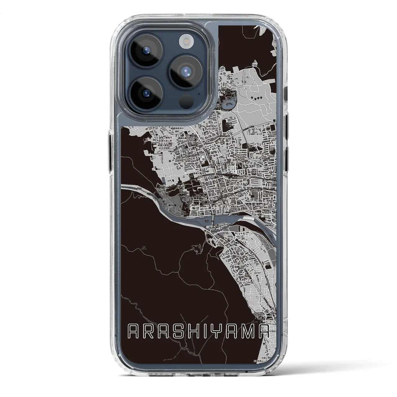 【嵐山(京都府)】地図柄iPhoneケース(MagSafeタイプ)