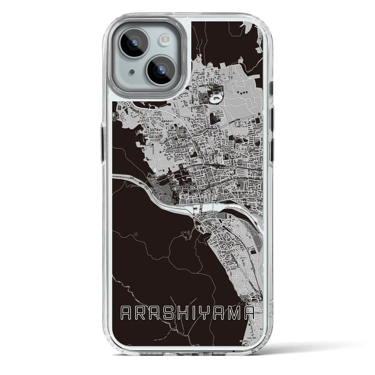 【嵐山(京都府)】地図柄iPhoneケース(MagSafeタイプ)