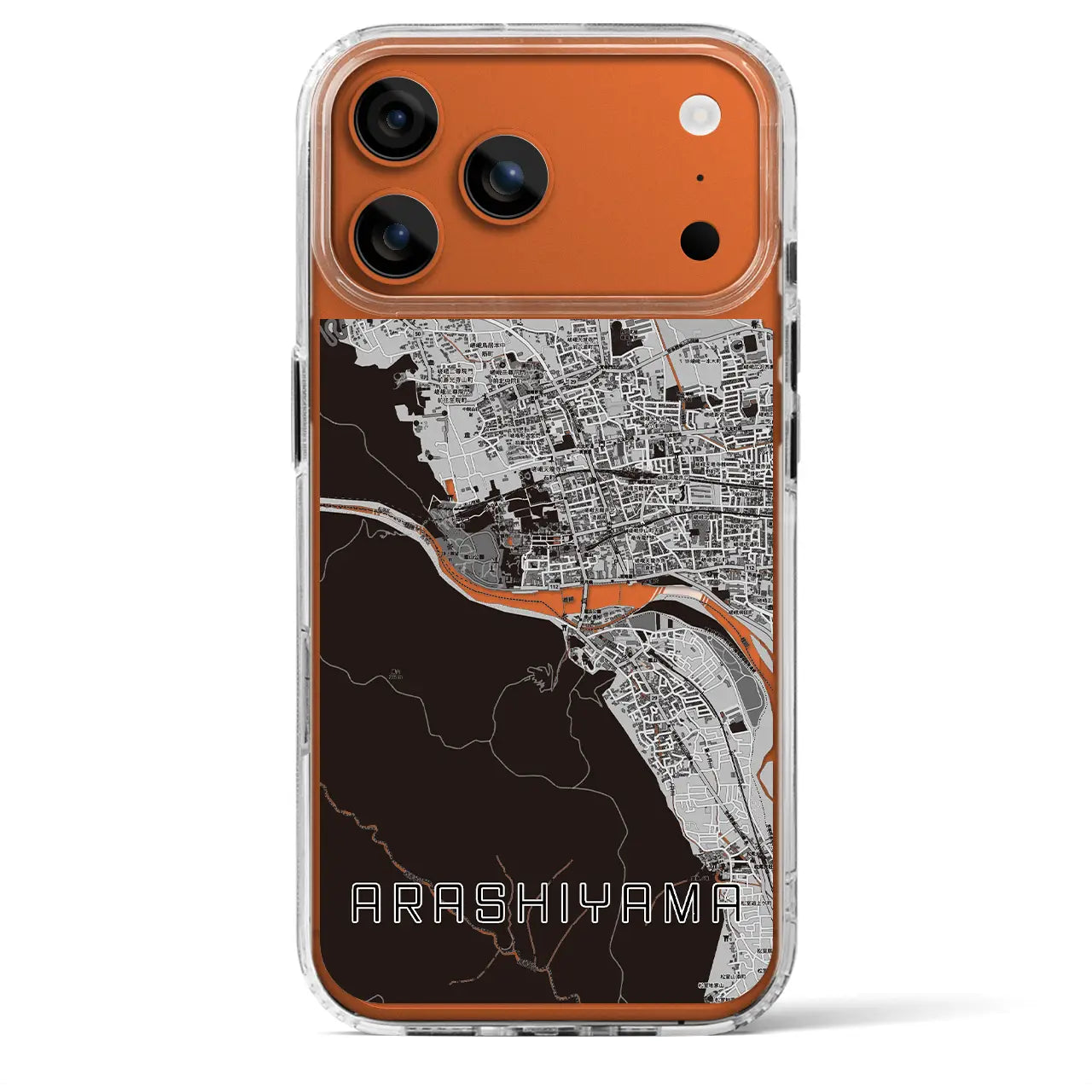 【嵐山(京都府)】地図柄iPhoneケース(MagSafeタイプ)