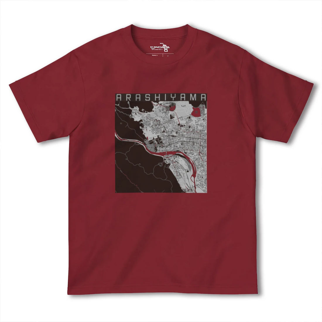 【嵐山(京都府)】地図柄ヘビーウェイトTシャツ