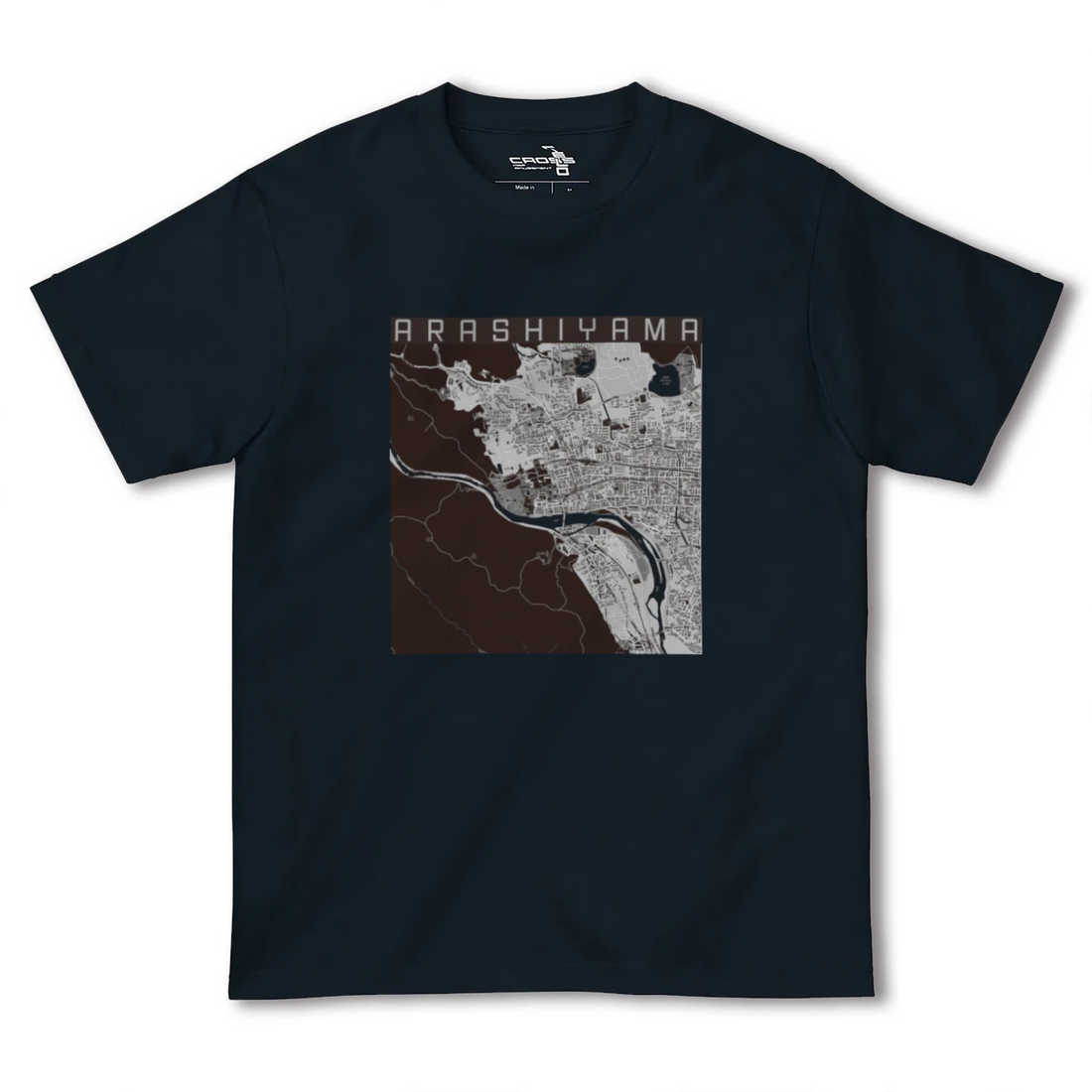 【嵐山(京都府)】地図柄ヘビーウェイトTシャツ