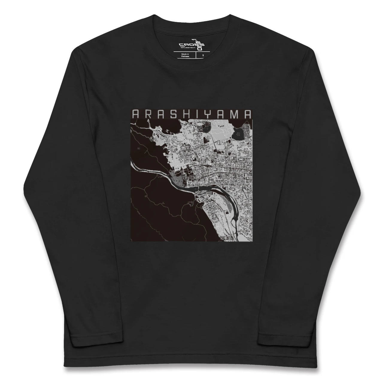 【嵐山(京都府)】地図柄ロングスリーブTシャツ