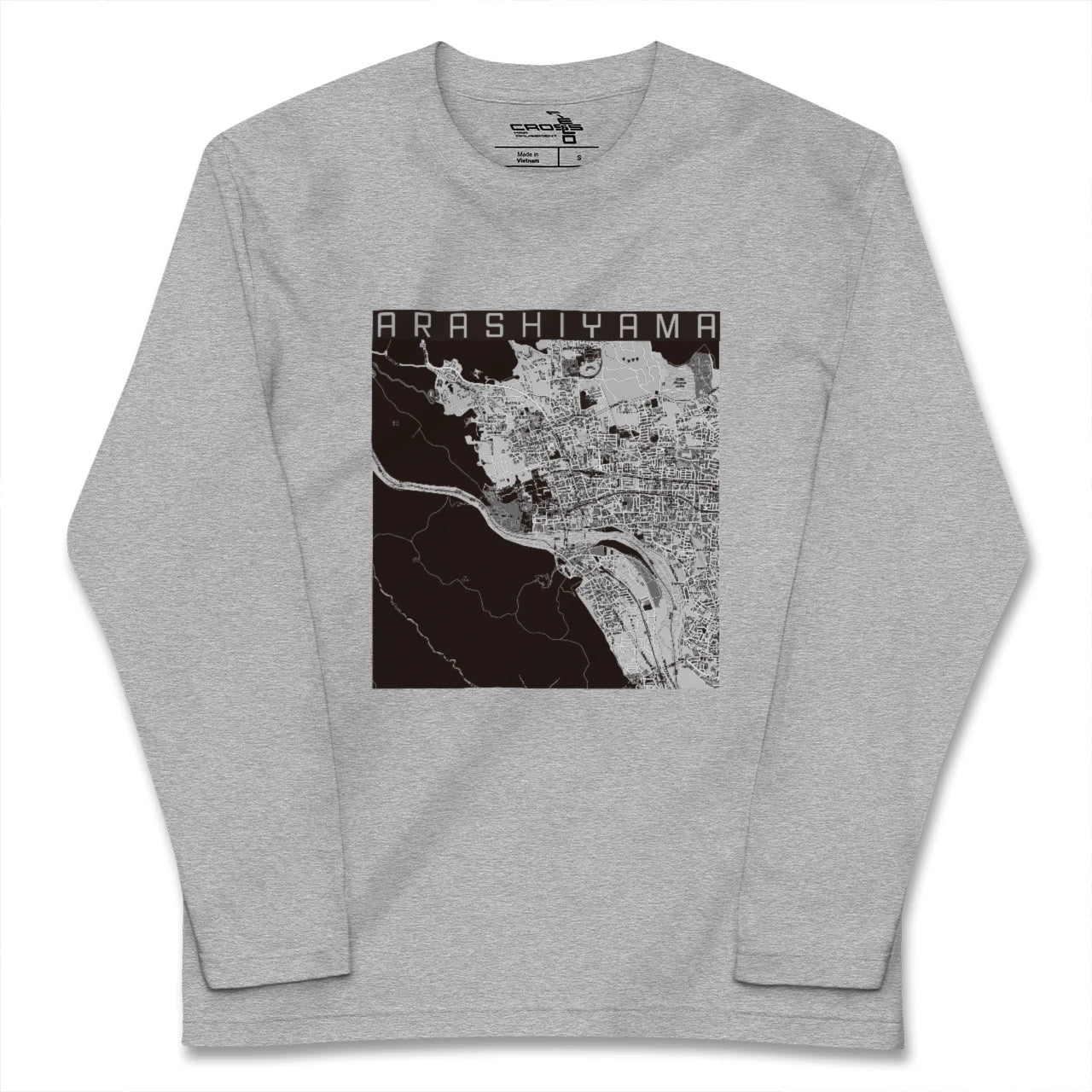 【嵐山(京都府)】地図柄ロングスリーブTシャツ