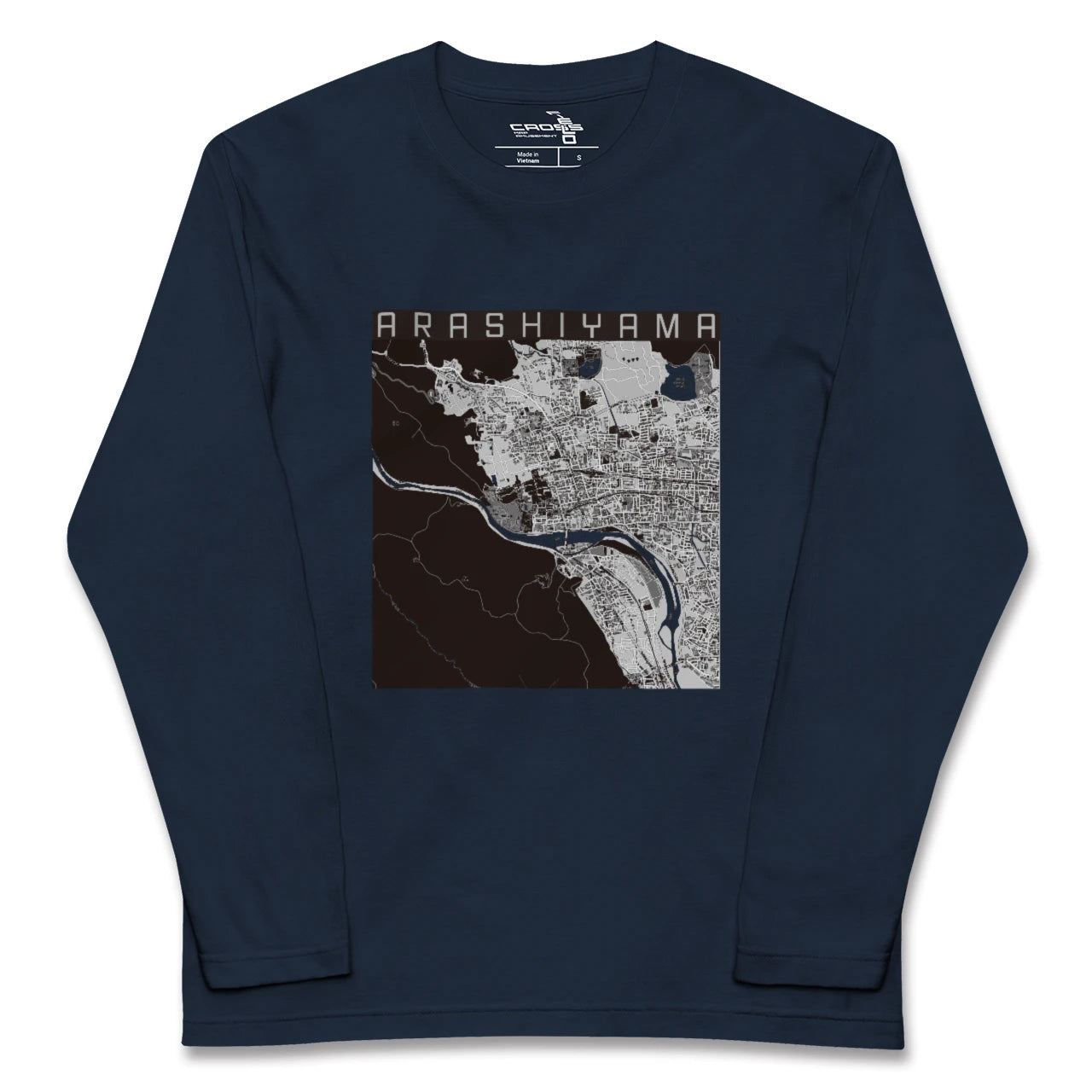 【嵐山(京都府)】地図柄ロングスリーブTシャツ