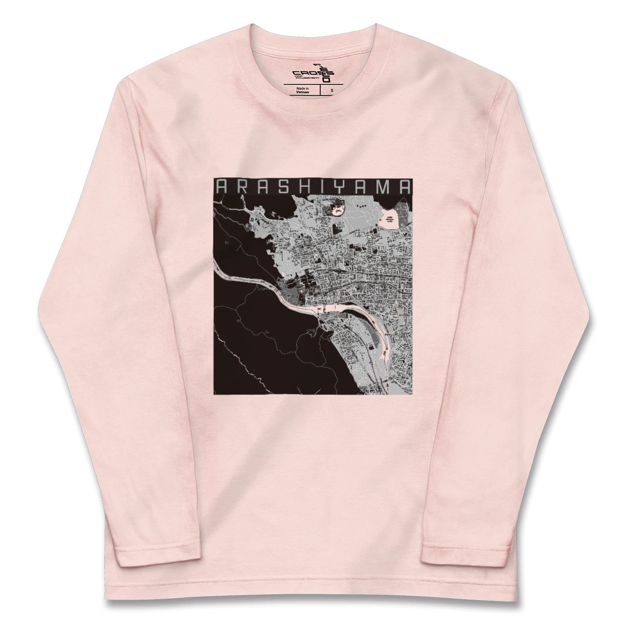【嵐山(京都府)】地図柄ロングスリーブTシャツ