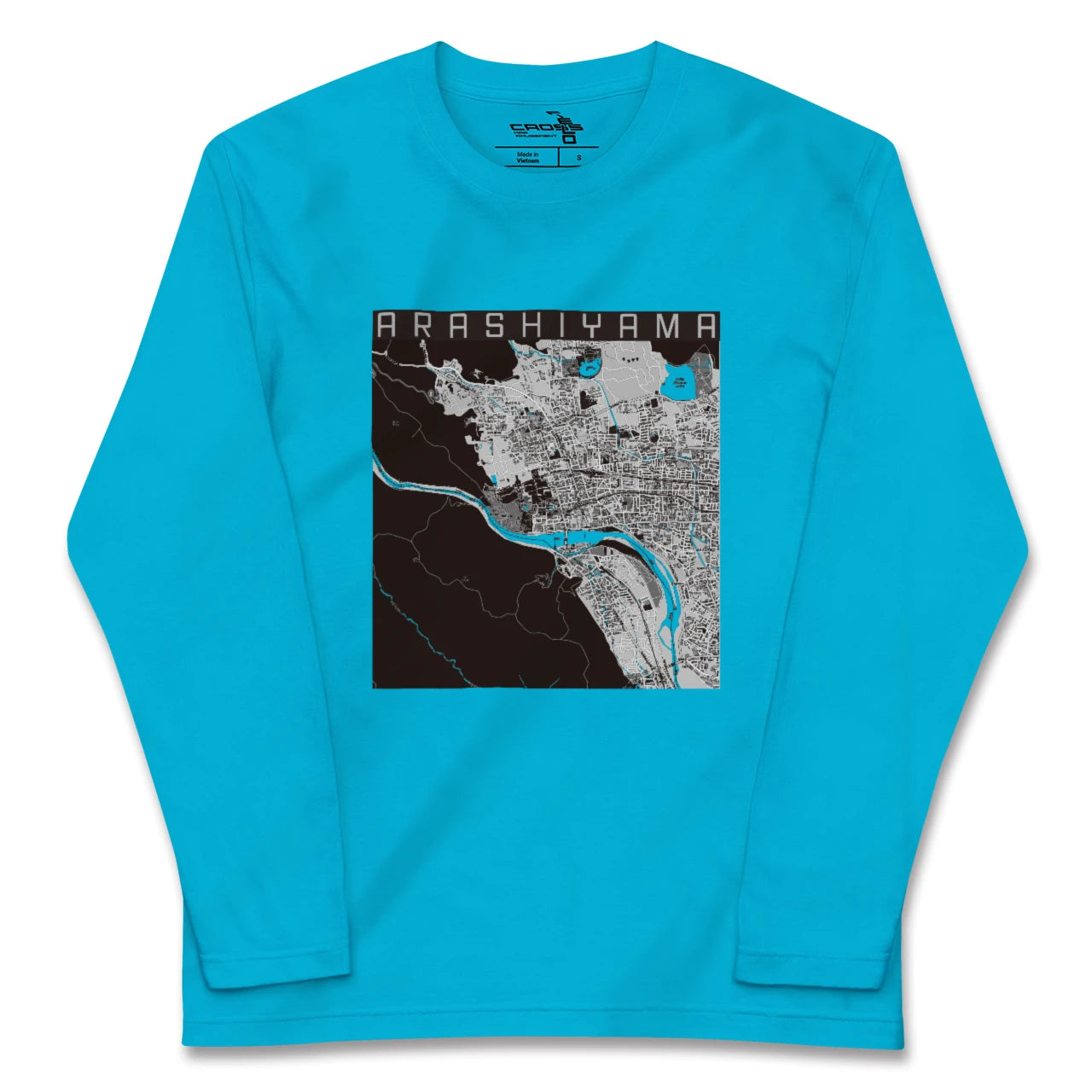 【嵐山(京都府)】地図柄ロングスリーブTシャツ