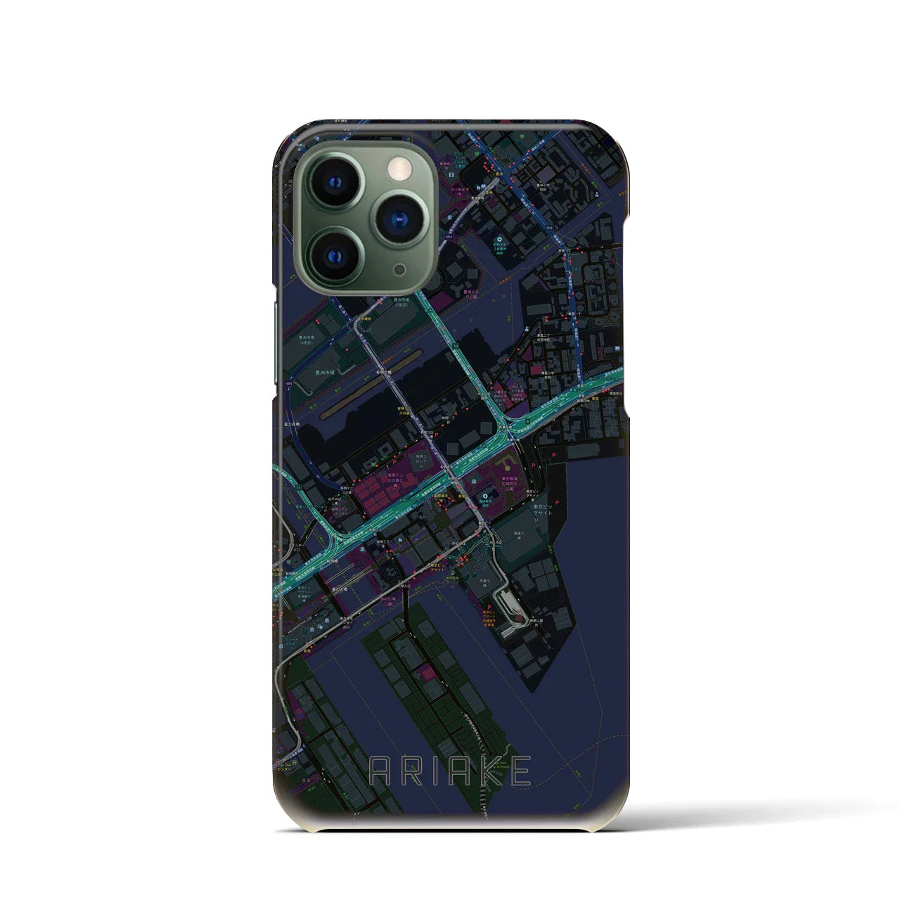 【有明(東京都)】地図柄iPhoneケース(バックカバータイプ)