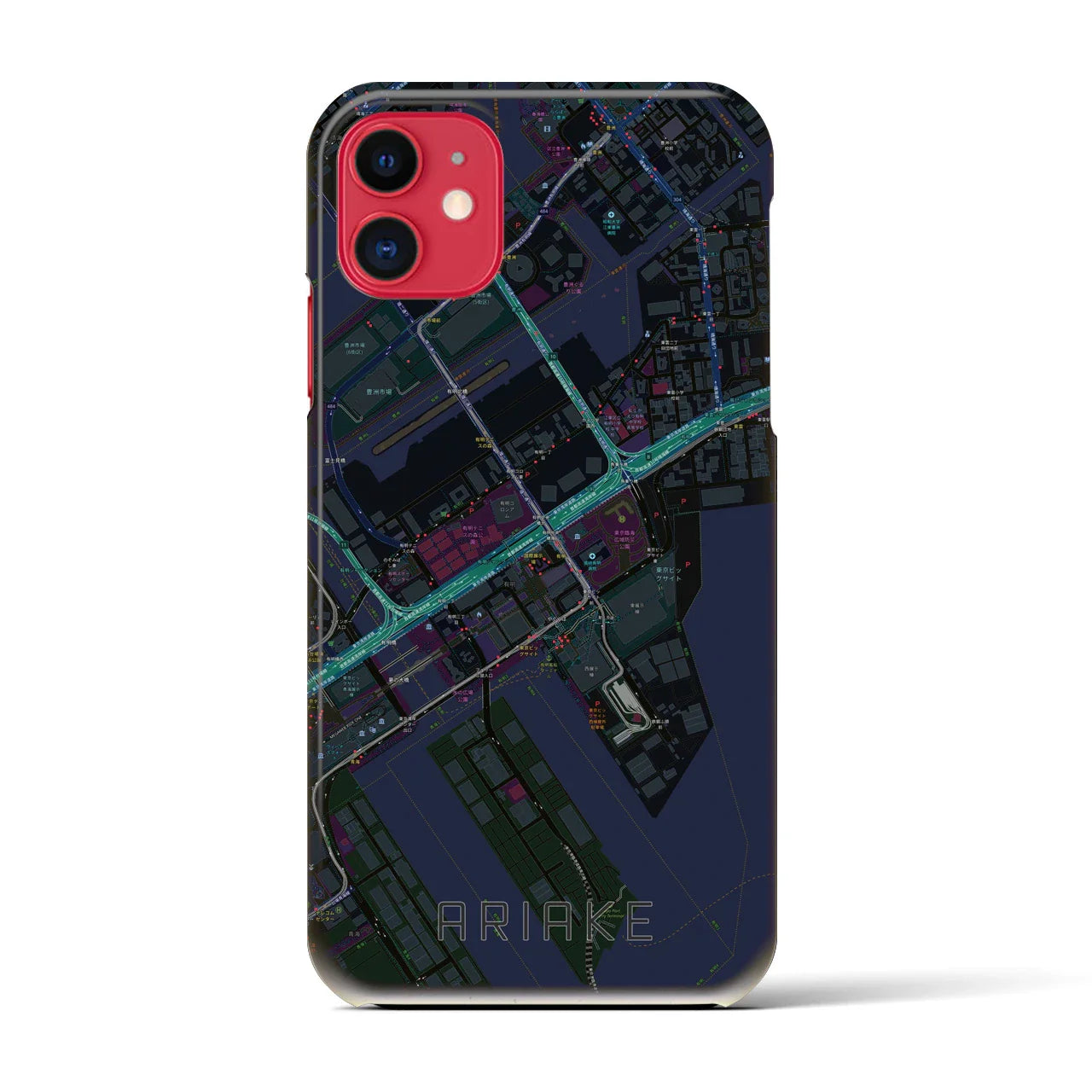 【有明(東京都)】地図柄iPhoneケース(バックカバータイプ)