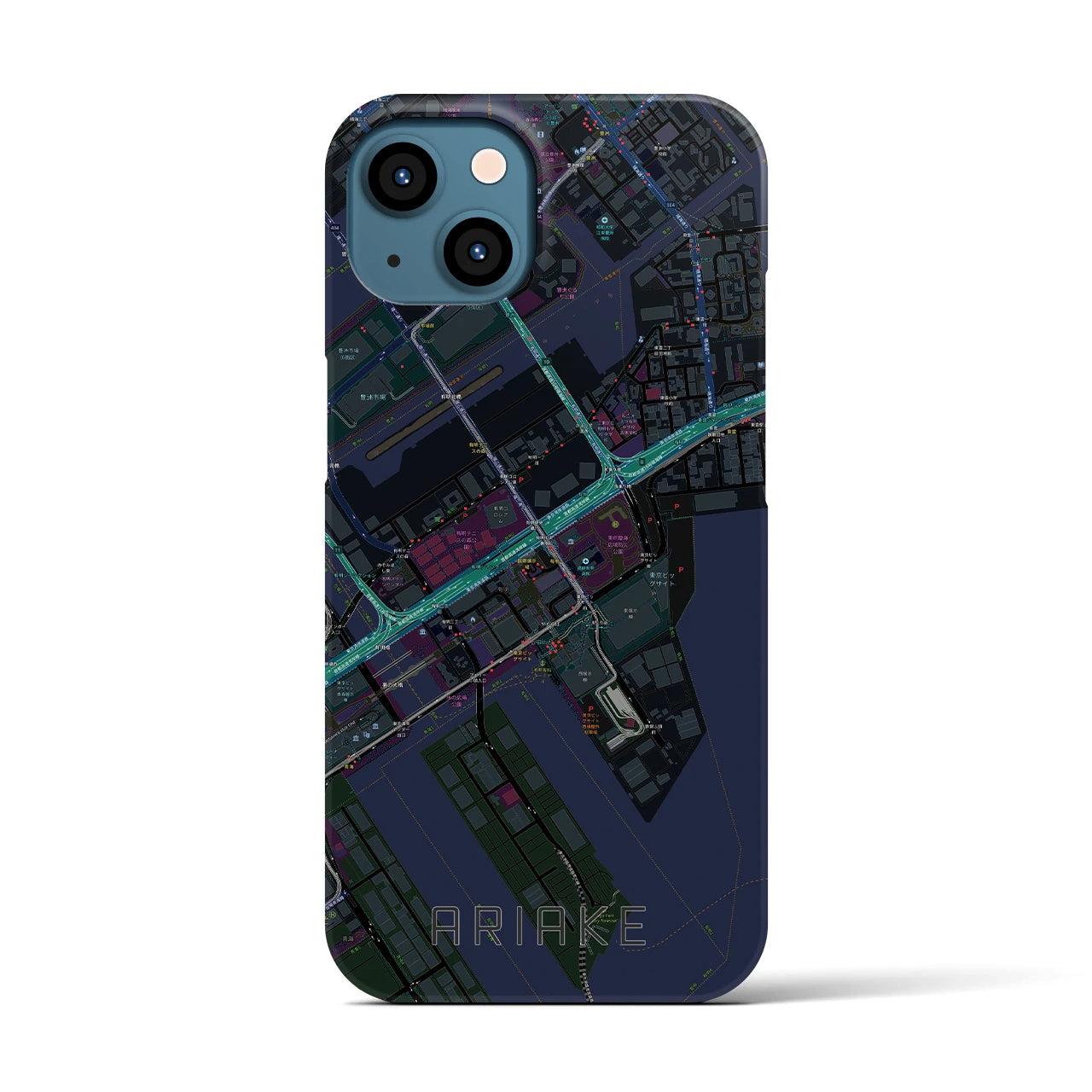 【有明(東京都)】地図柄iPhoneケース(バックカバータイプ)