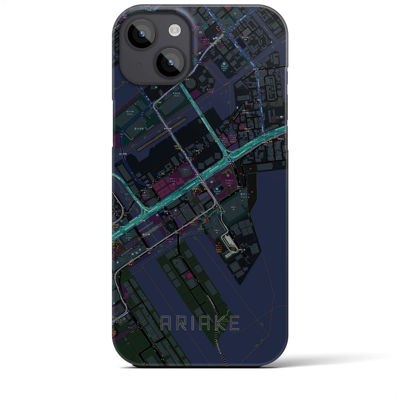 【有明(東京都)】地図柄iPhoneケース(バックカバータイプ)