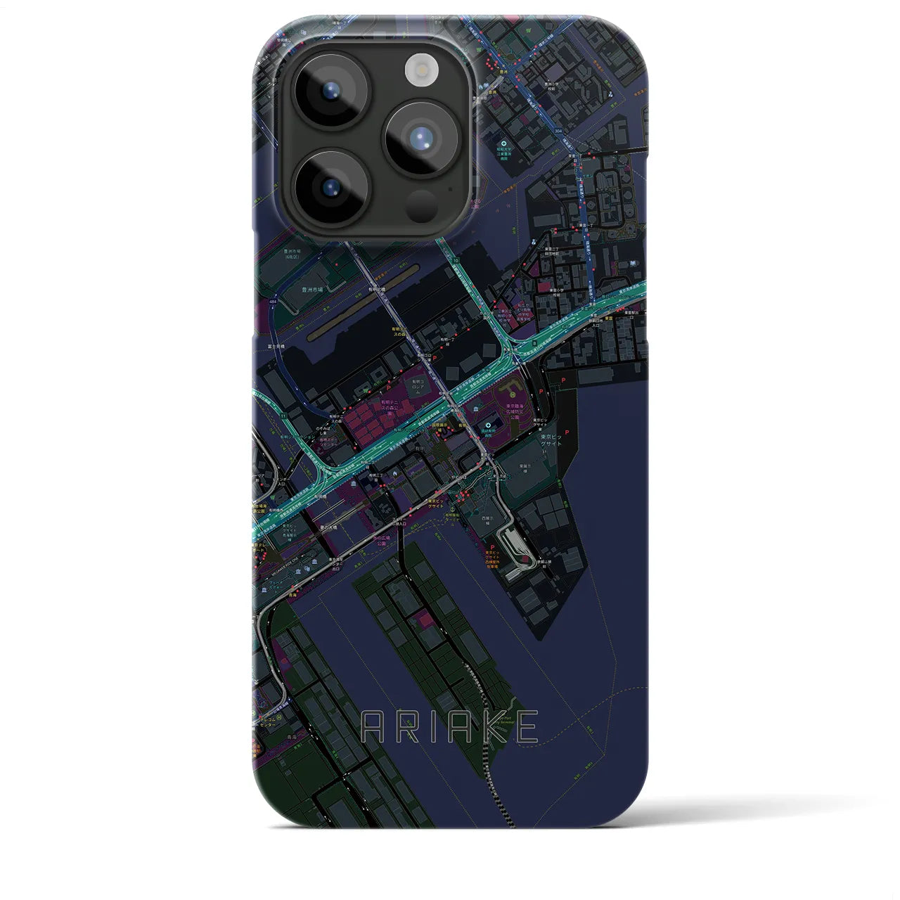 【有明(東京都)】地図柄iPhoneケース(バックカバータイプ)
