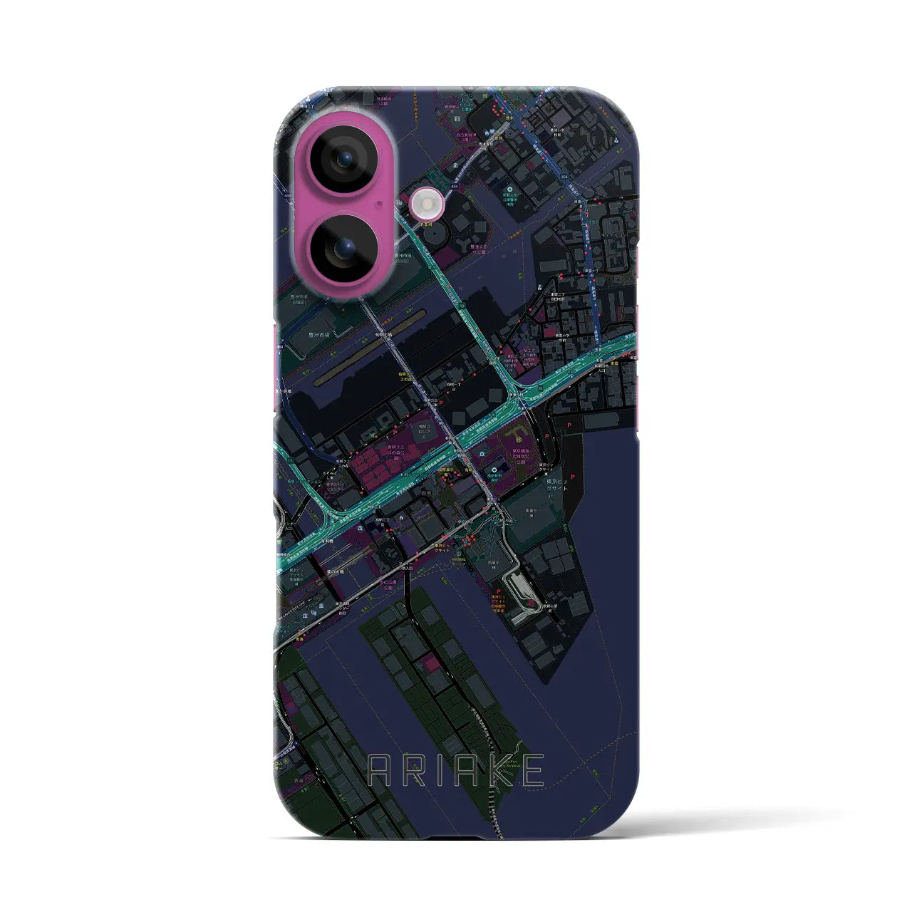 【有明(東京都)】地図柄iPhoneケース(バックカバータイプ)