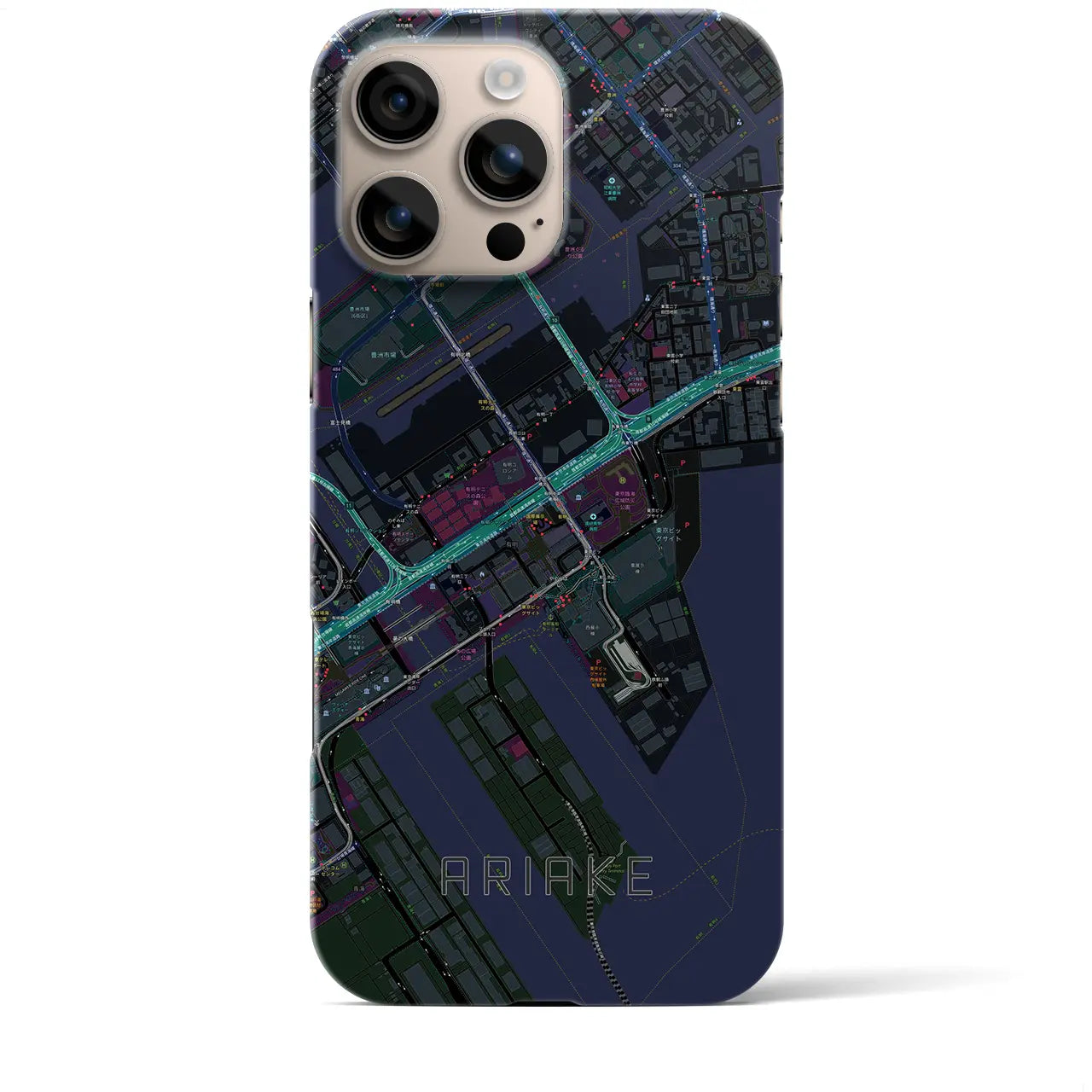 【有明(東京都)】地図柄iPhoneケース(バックカバータイプ)