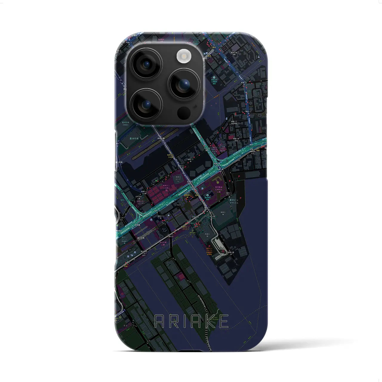 【有明(東京都)】地図柄iPhoneケース(バックカバータイプ)